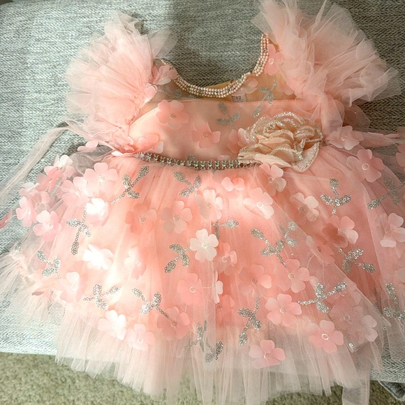 Infant Baby Pink Tulle Party Dress - Picture 1 of 4